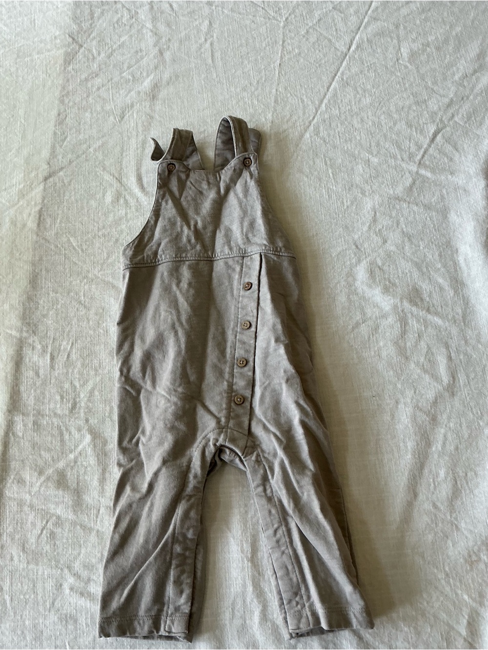 Neutral Taupe Baby Overalls Romper - Unbranded